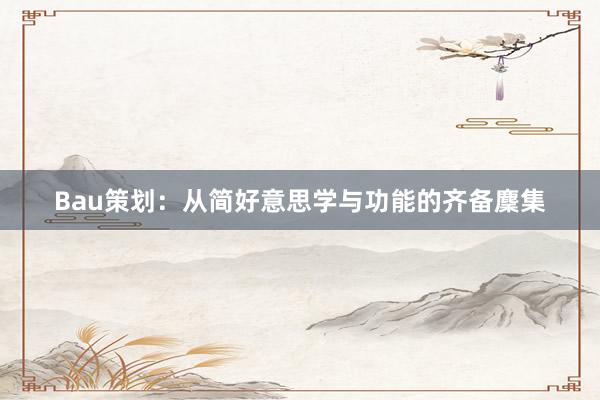 Bau策划：从简好意思学与功能的齐备麇集